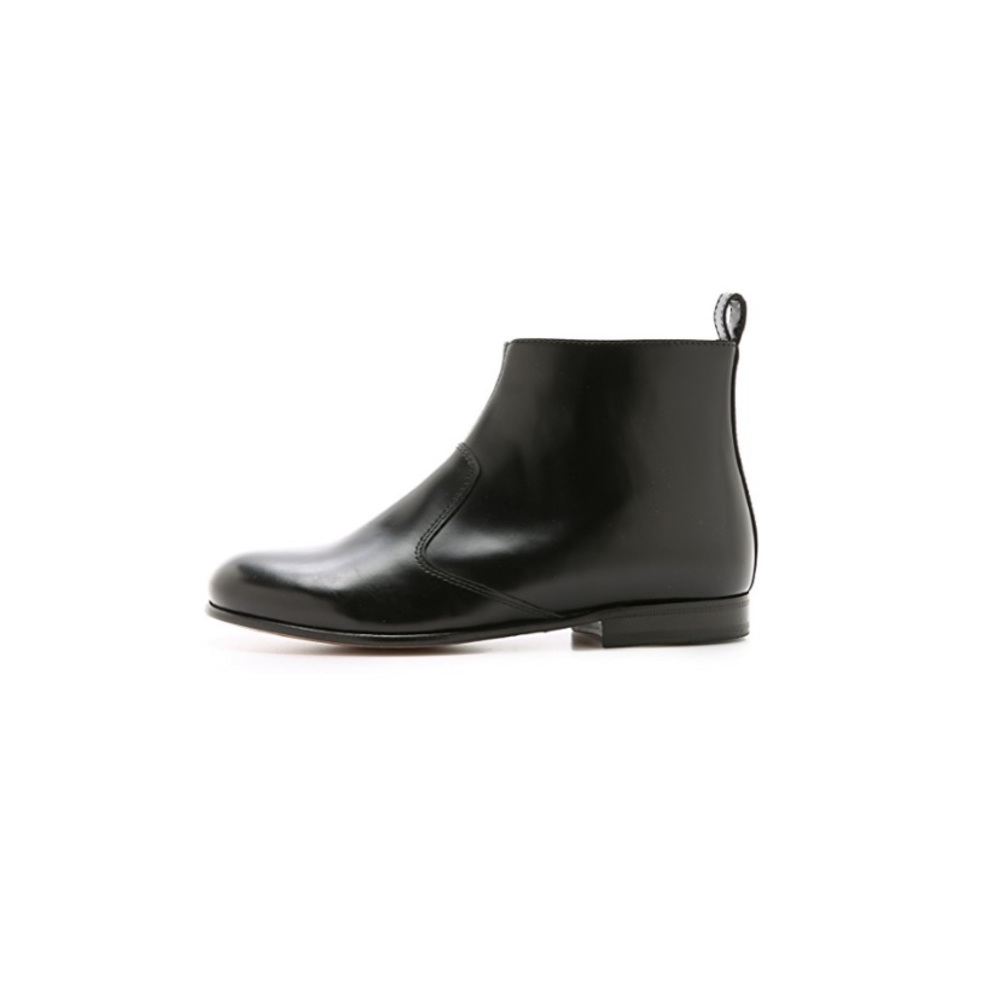 A.P.C. Black leather Gigi flat boots